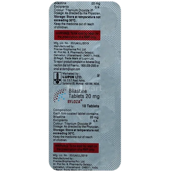 byloza 20mg tablet 10's